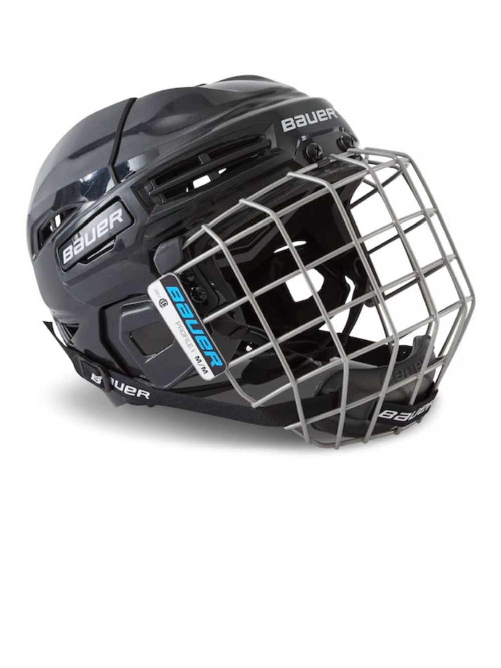 Bauer Youth Hockey Helmet with Full Cage - Black